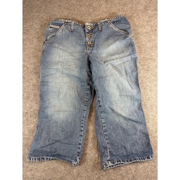 Hydraulic Capri Jeans Womens Size 13/14 Junior Blue Denim Relaxed Button Fly - Picture 1 of 8
